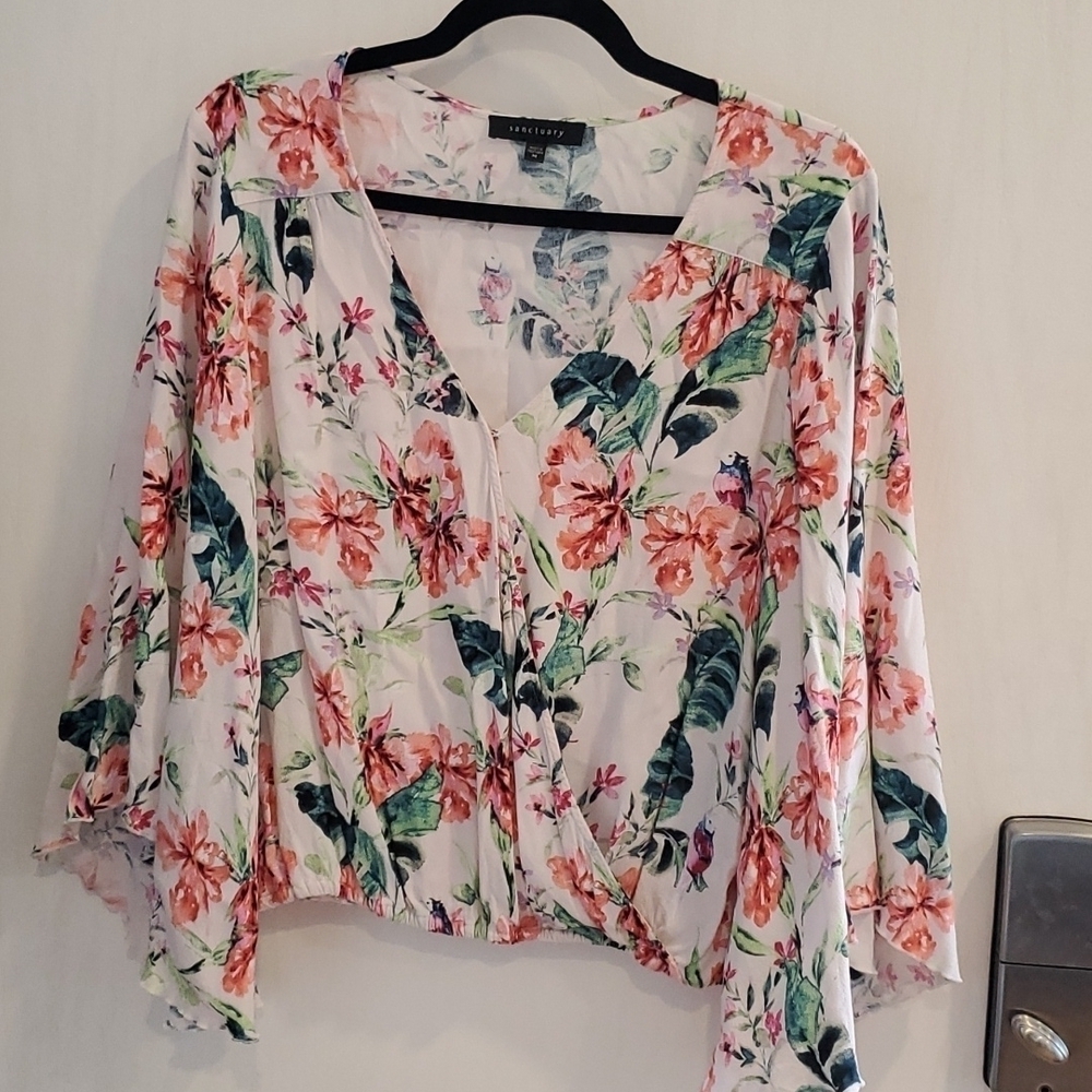 Sanctuary Blush Floral Flowy Top M
